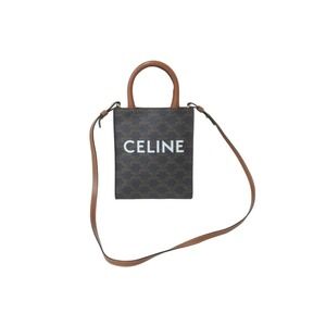 CELINE Vertical Triomphe Canvas Shoulder Bag Logo